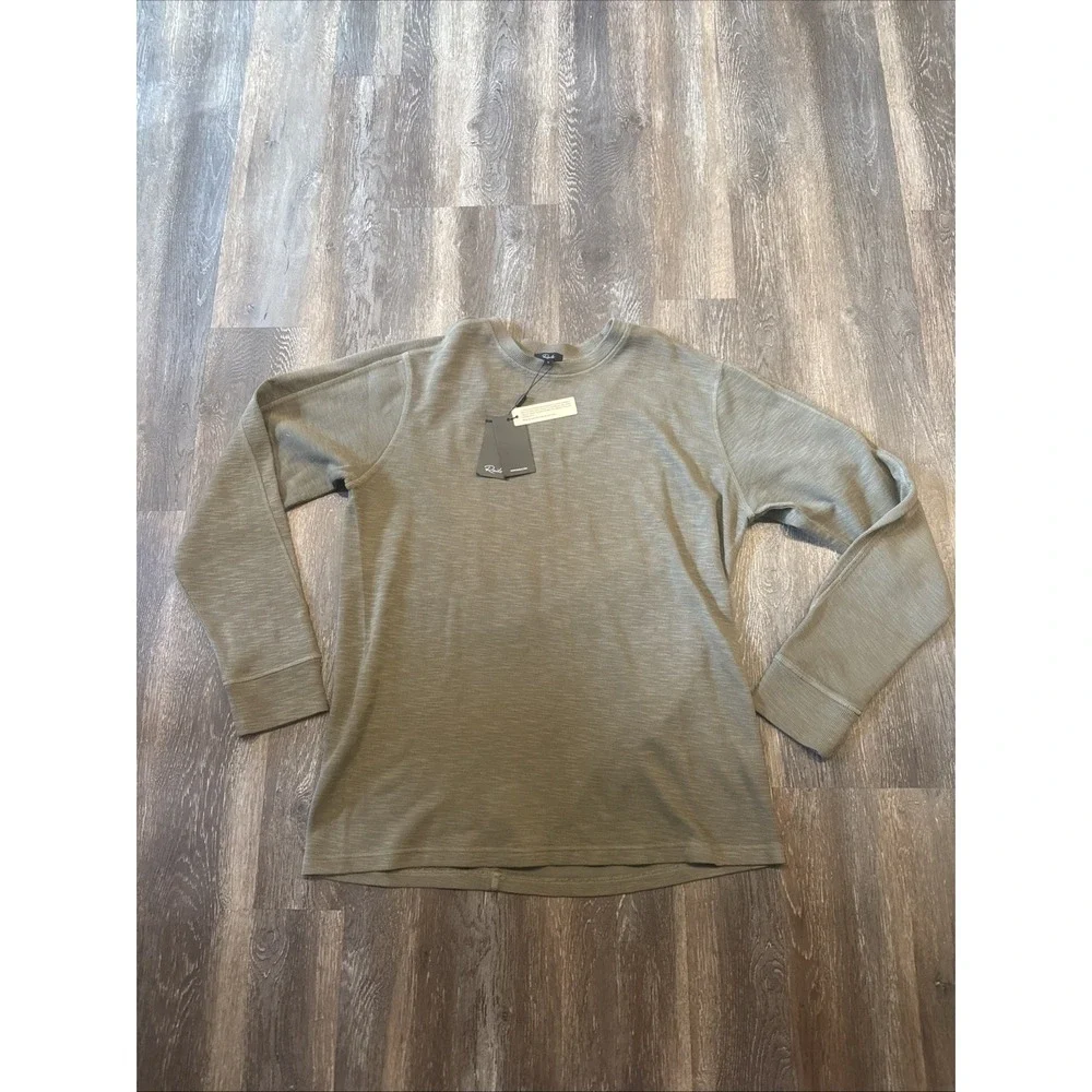 Rails Rheese Men's L Green Olive Thermal Long Sleeve Shirt Crewneck NWT